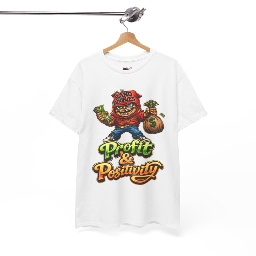 Heavy Cotton T-Shirt | Red Goonie "Profit & Positivity"