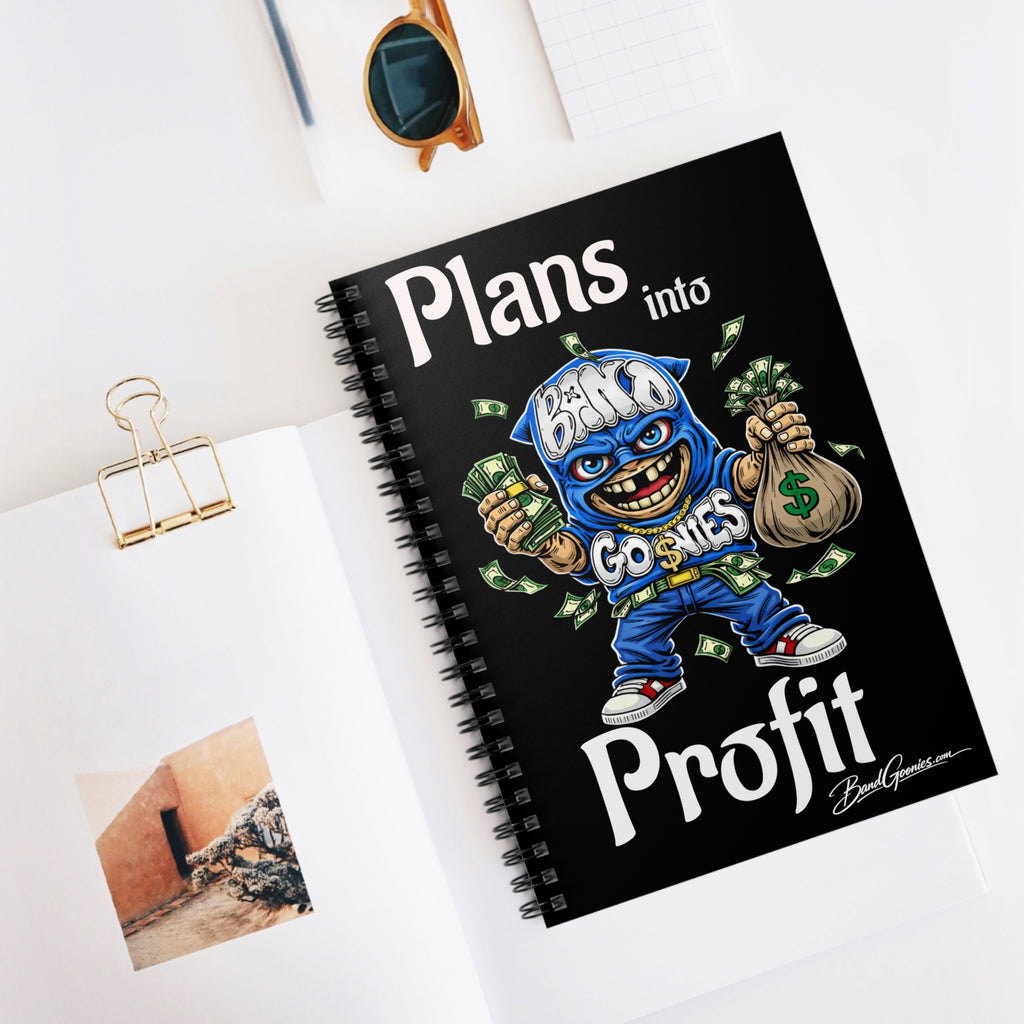 "Plans into Profit" Blue Goonie | Spiral Notebook - Ruled Line (59 Sheets)