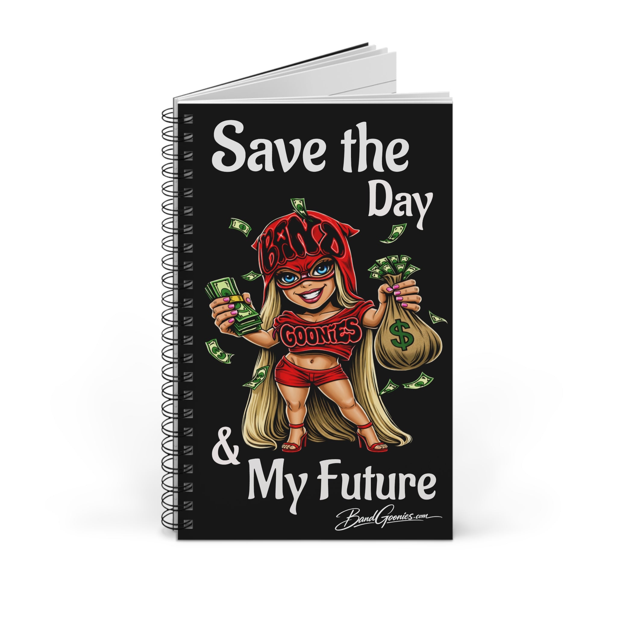 "Save the Day & My Future" Girl Goonie | Spiral Journal (80 Sheets)