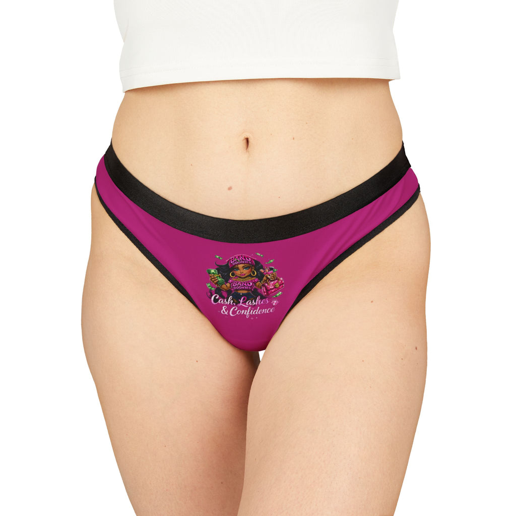 Women's Thongs (Fushia) | Pink Girl Goonie "Cash, Lashes & Confidence"