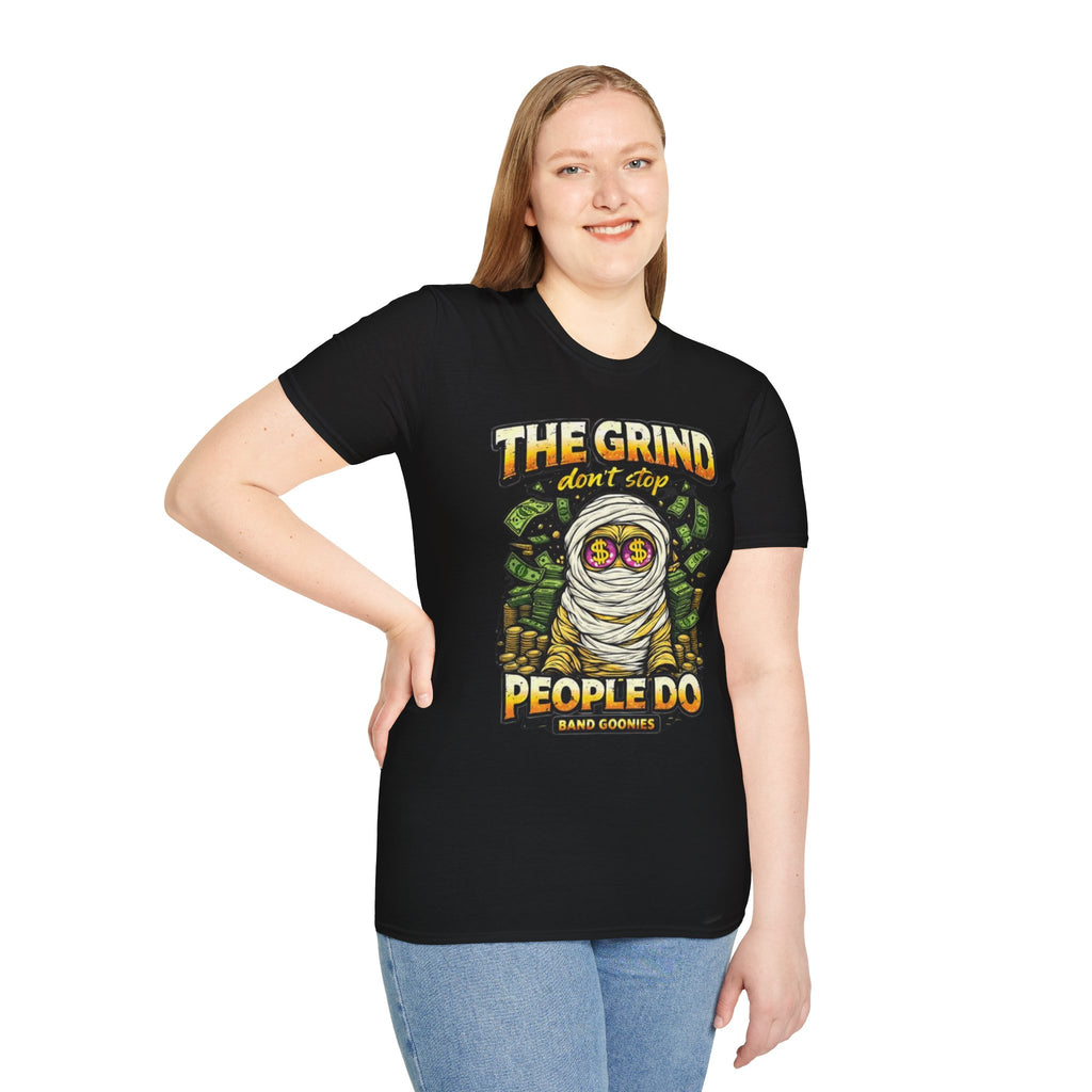 Unisex Soft Style T-Shirt | OG Goonie "The Grind don't stop, People do"