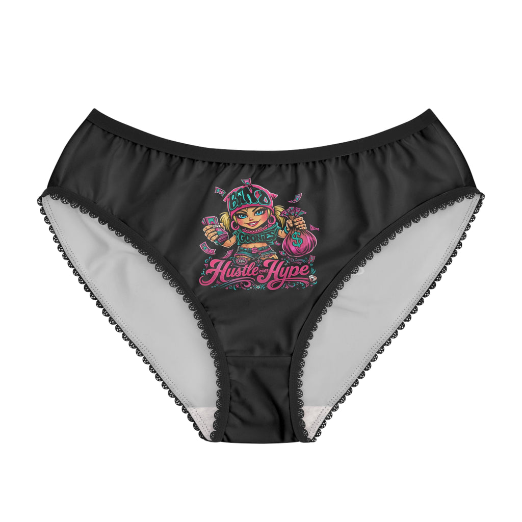 Women's Briefs (Turquoise) | Pink & Teal Girl Goonie "Hustle over Hype"