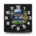 Acrylic Wall Clock | Blue Goonie "Money Follows Mindset"