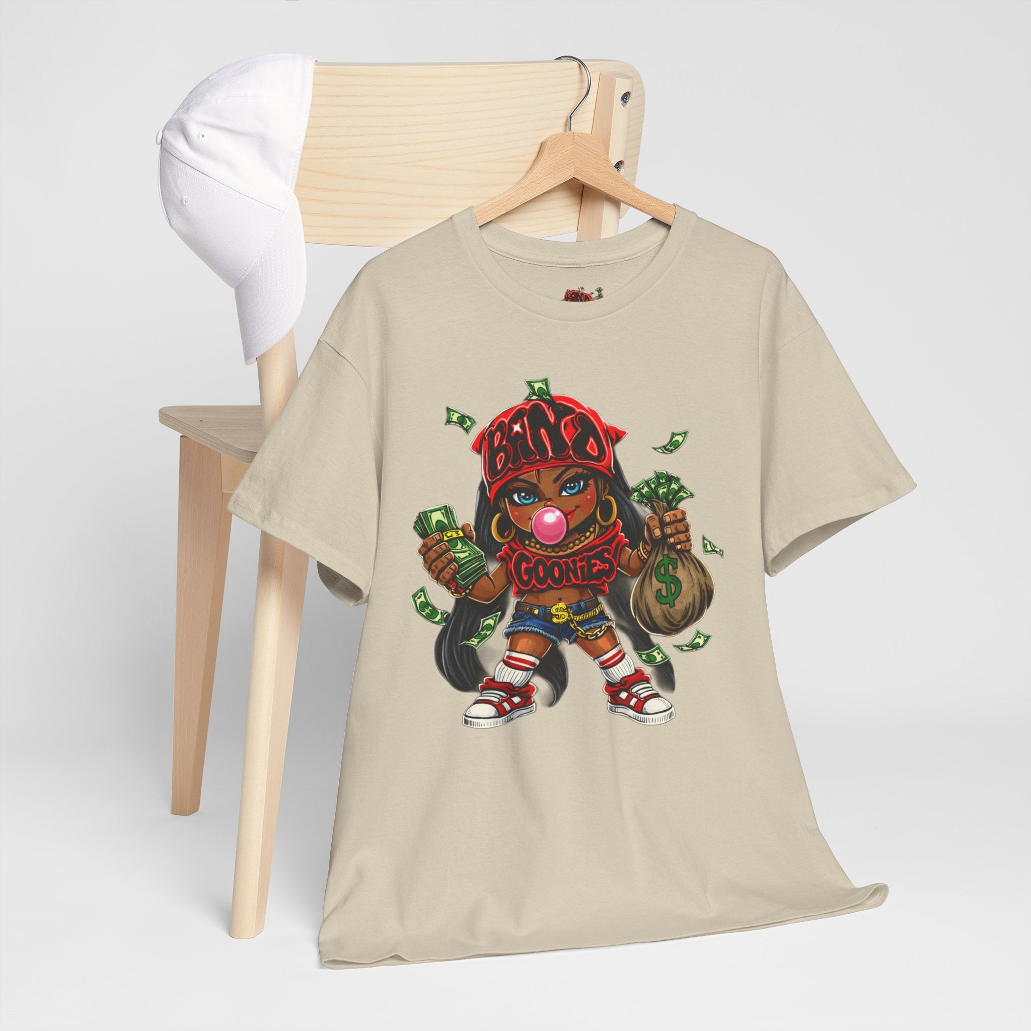 Heavy Cotton T-Shirt | Girl Goonie "Bubblegum Girl"