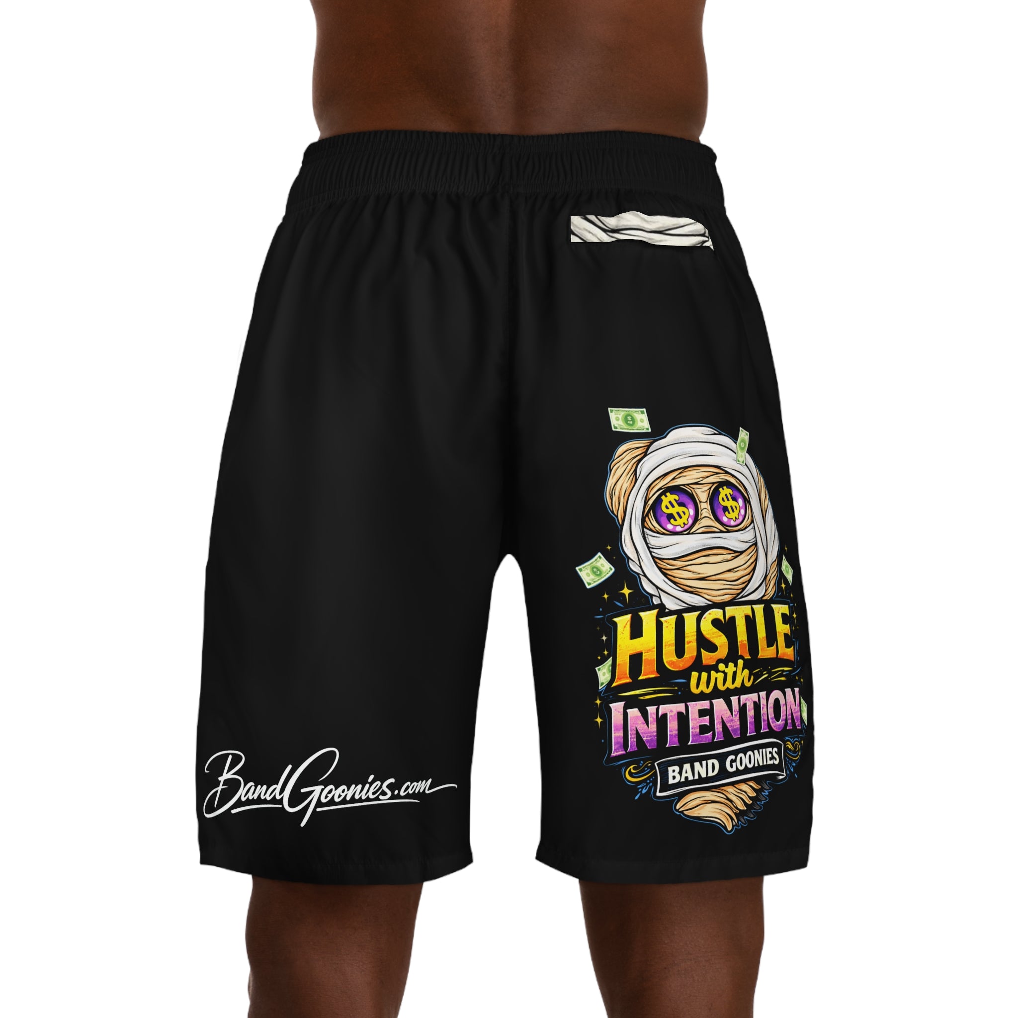 Men's Jogger Shorts (Black) OG Goonie "Hustle with Intention"