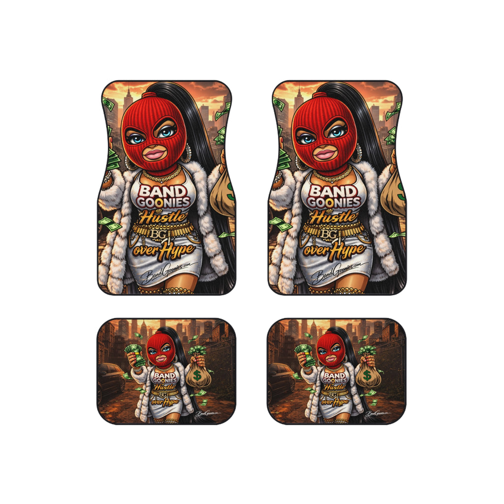 Car Mats (Set of 4) | Red Girl Goonie "Hustle over Hype"