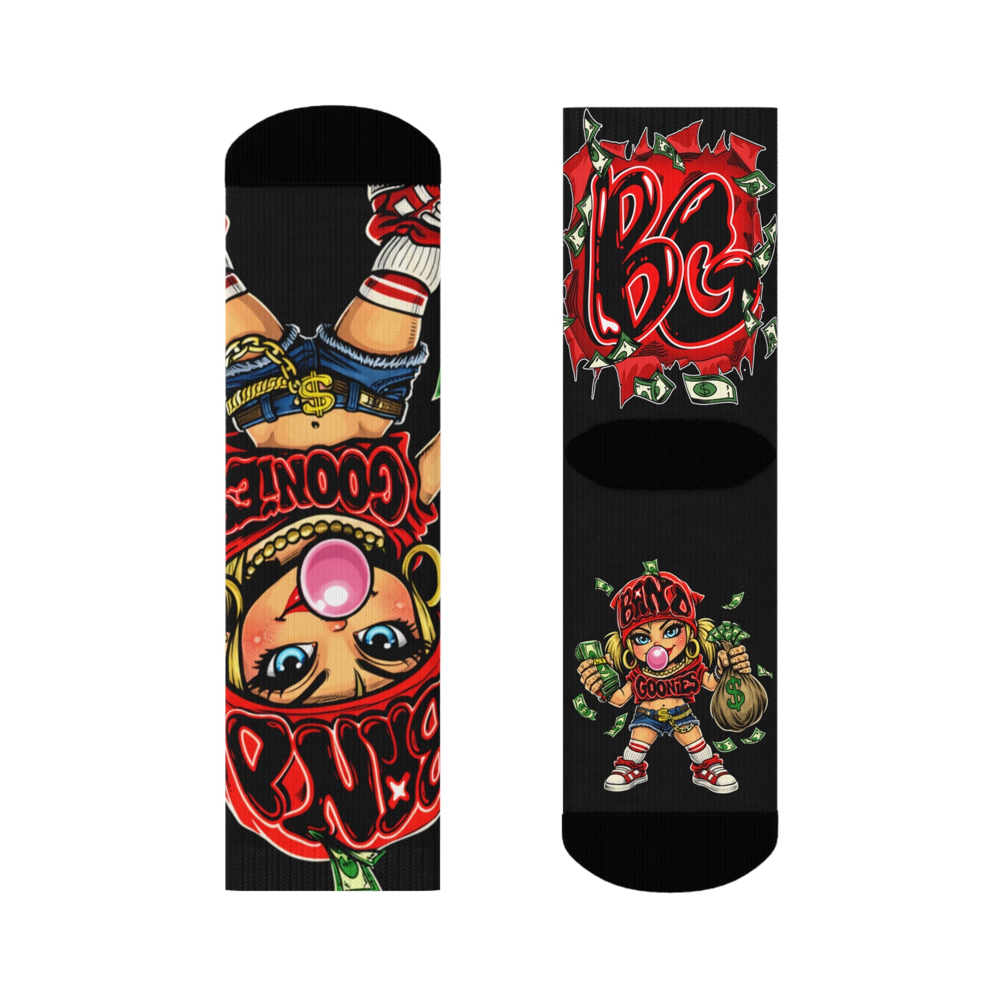 Red Girl Goonie Crew Socks