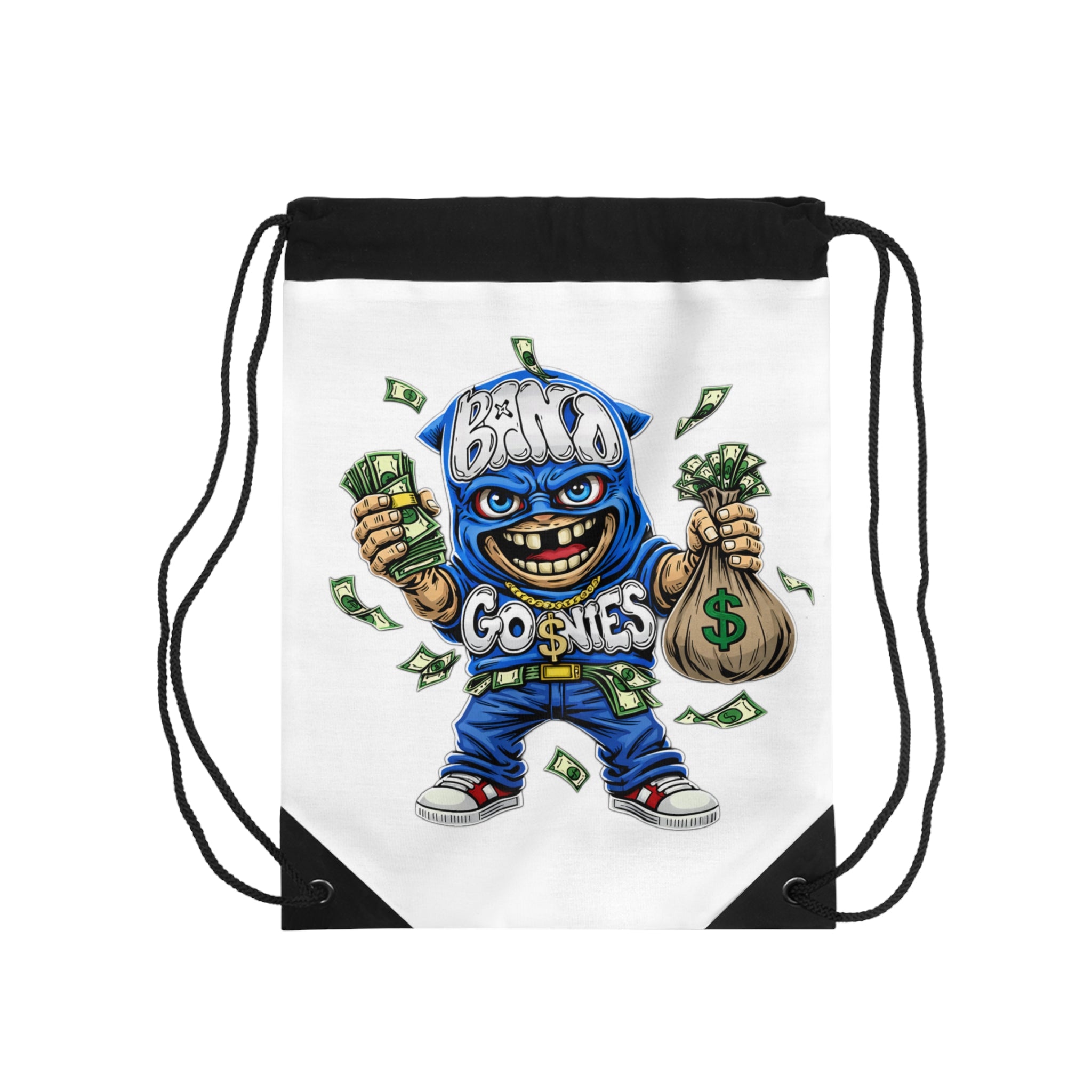 Drawstring Bag | White & Blue