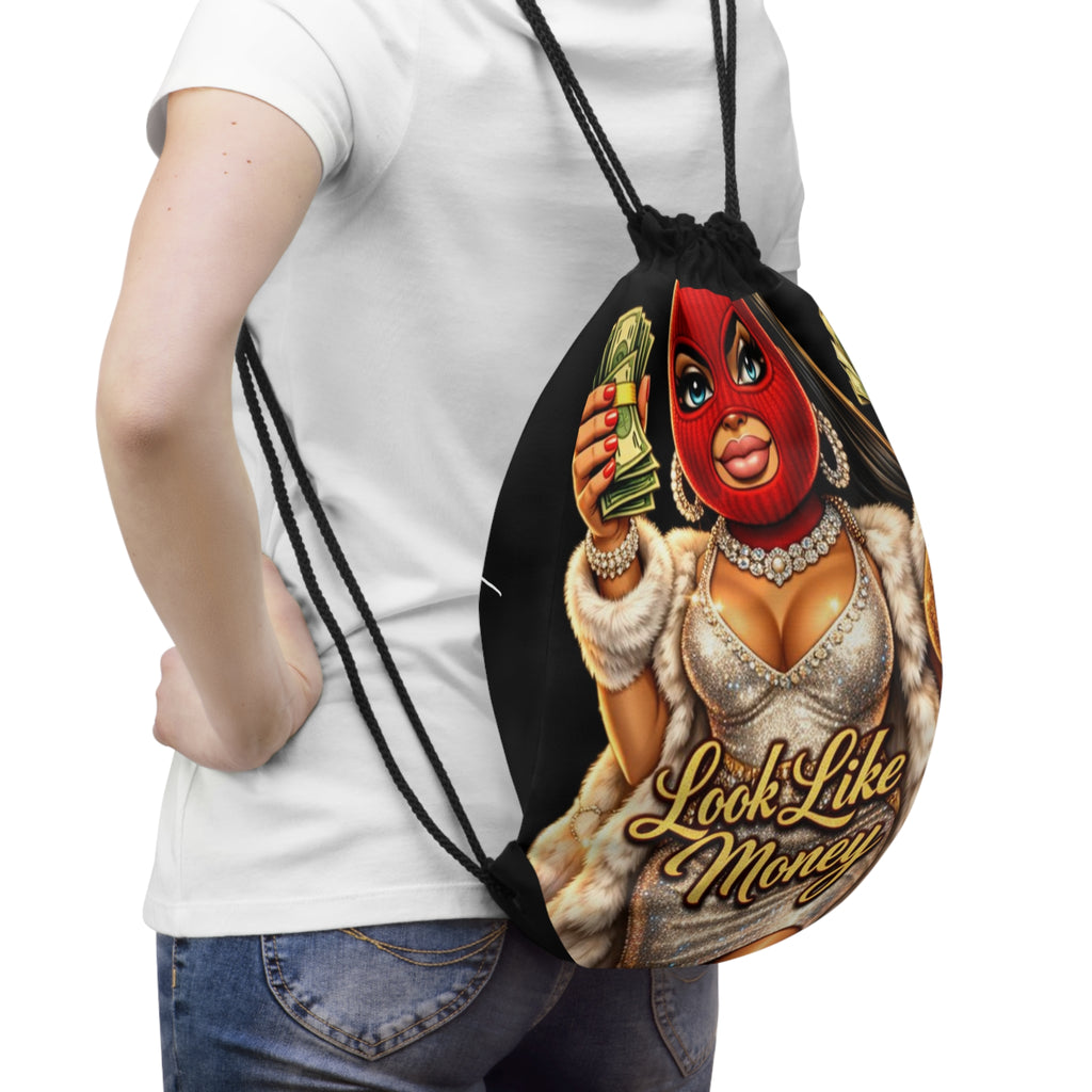 Drawstring Bag | Red Girl Goonie "Looks Like Money"