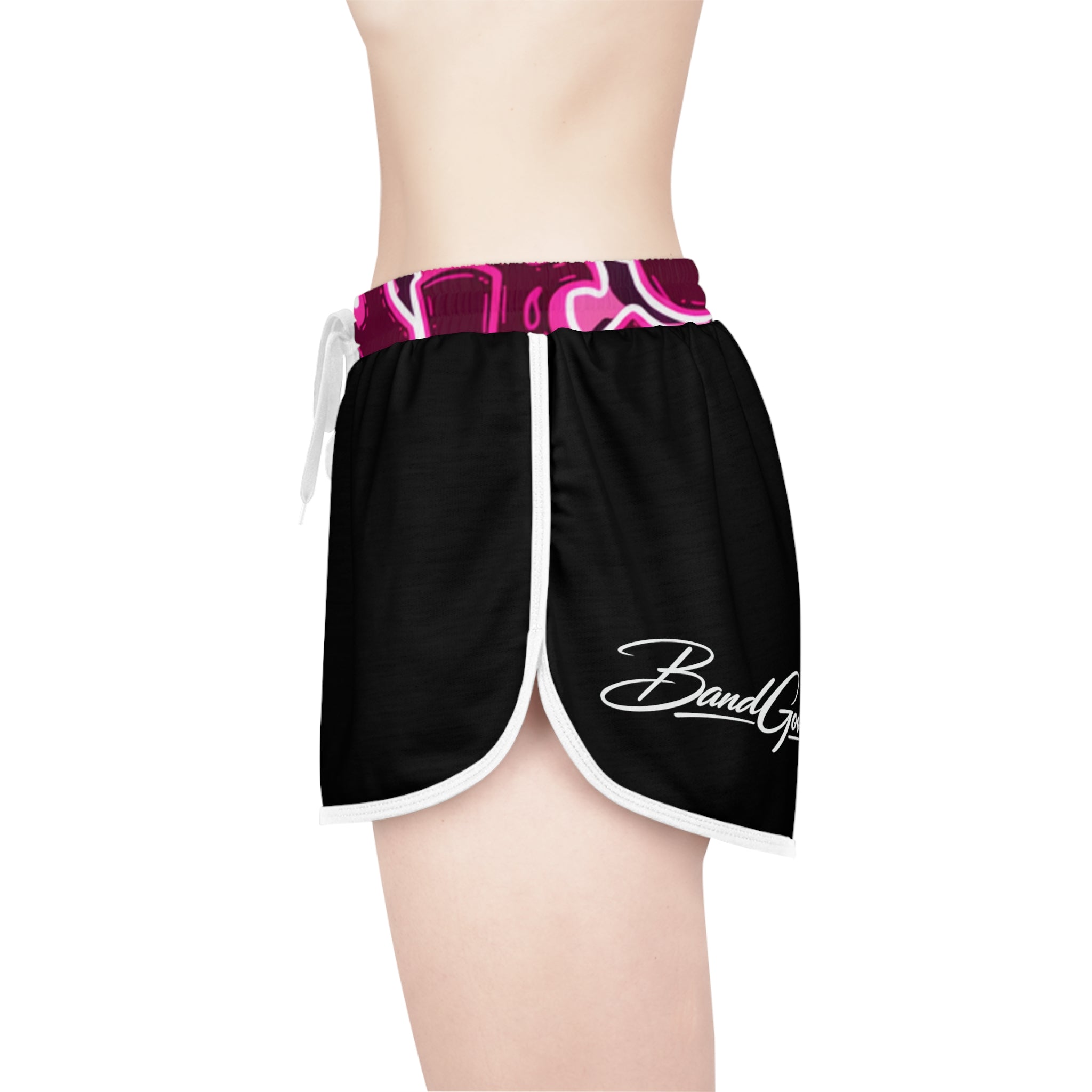 Women's Relaxed Shorts (Black) | Pink Band Goonies