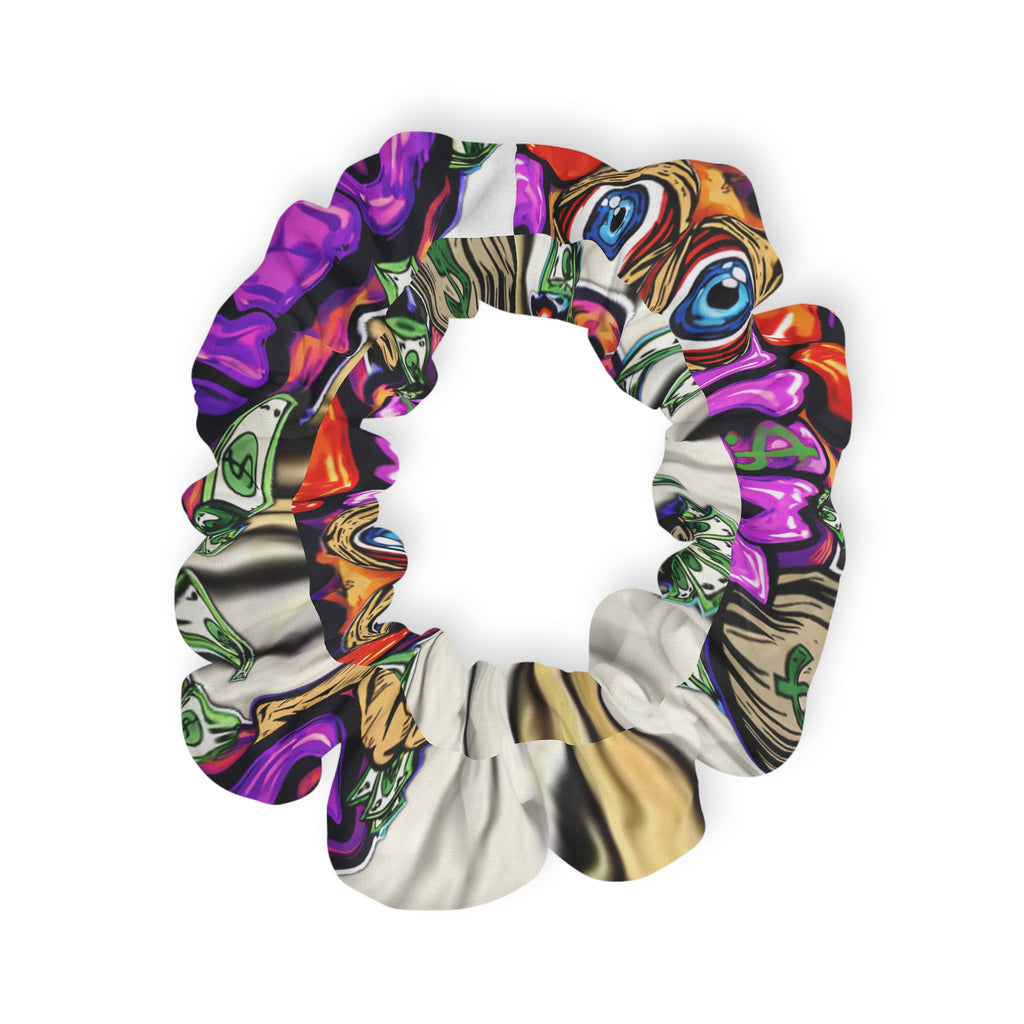 Scrunchie (White) | Orange & Purple Band Goonies