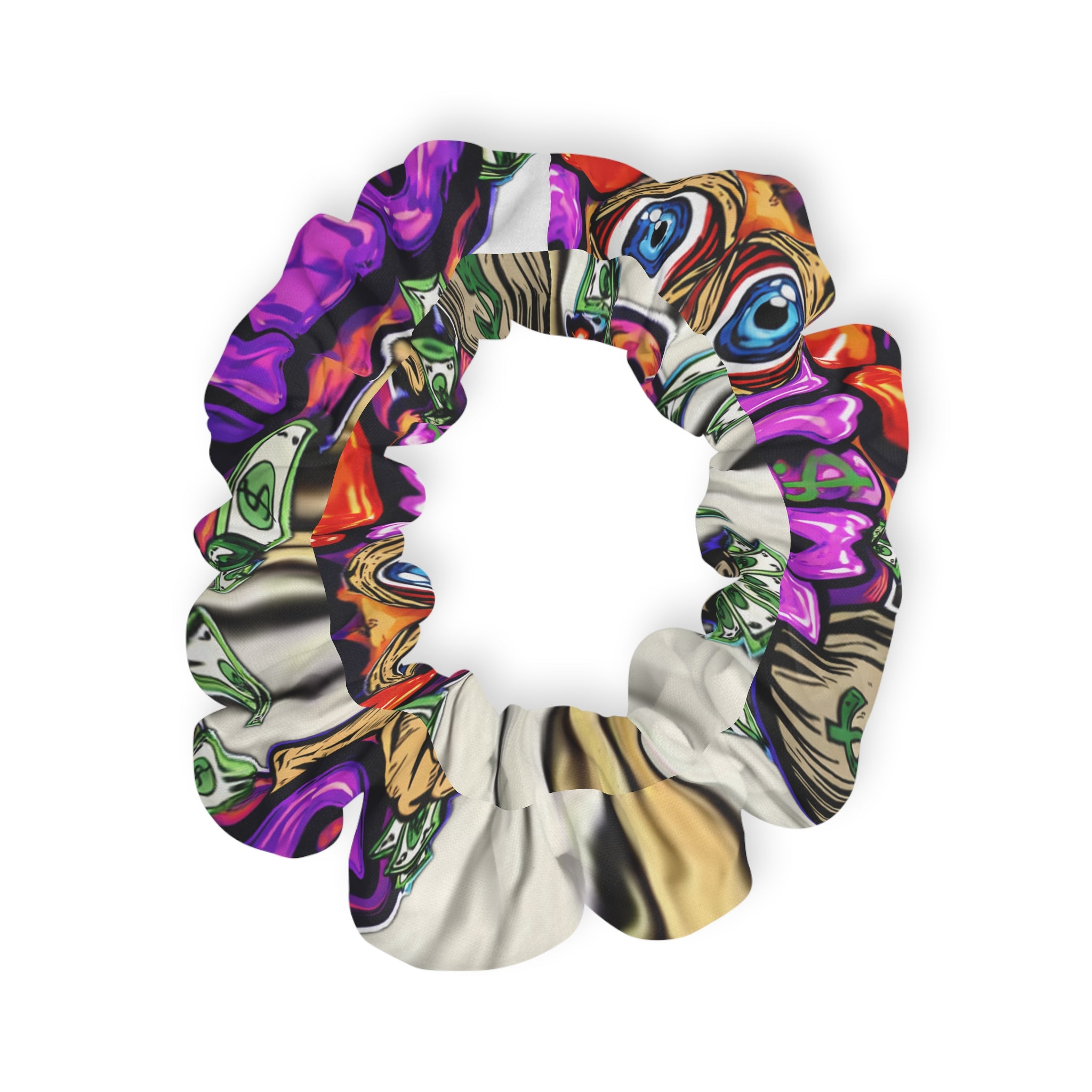 Scrunchie (White) | Orange & Purple Band Goonies