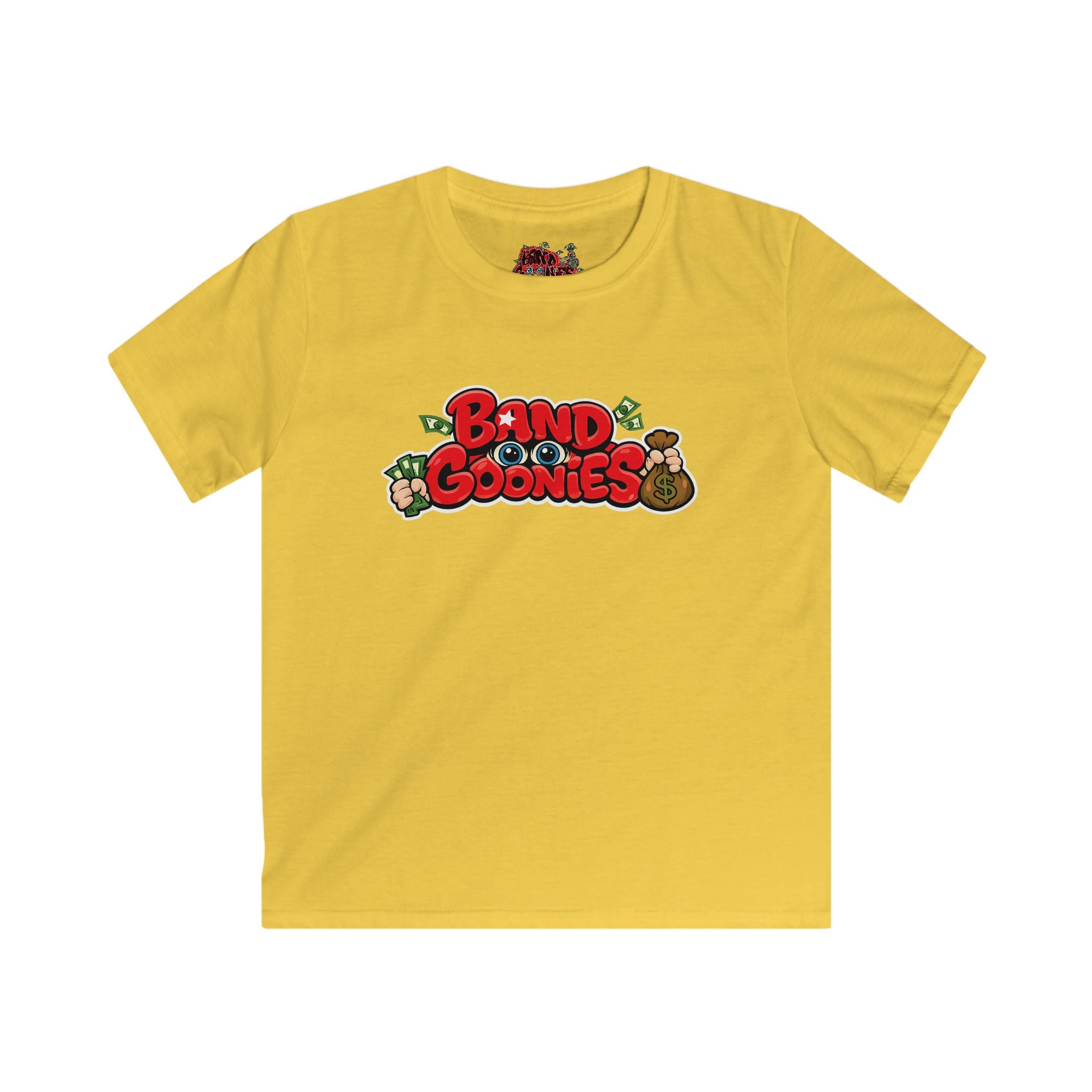 Kids Soft Style T-Shirt | Red Bubbly Band Goonies