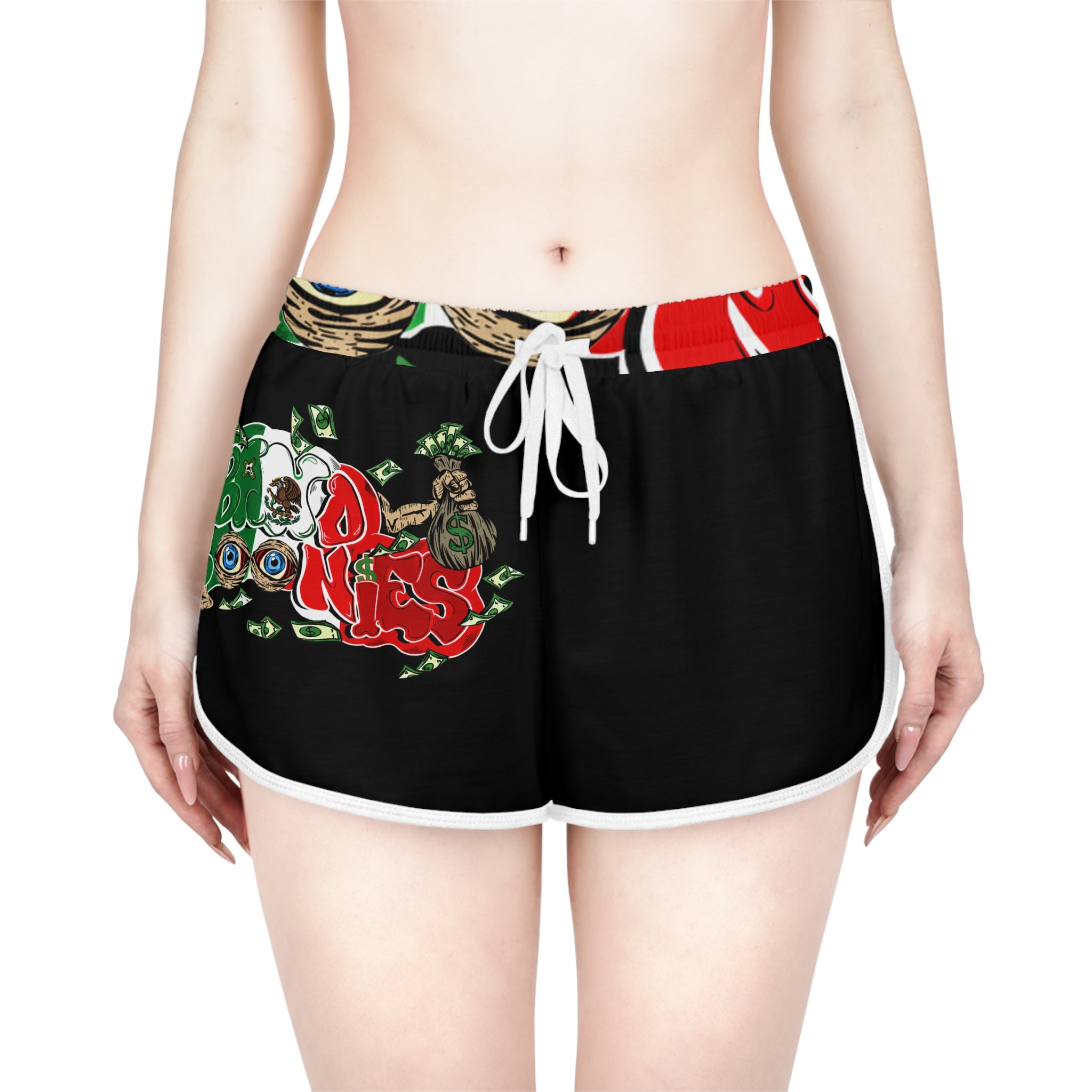 Women's Relaxed Shorts (Black) | Mexico Band Goonies