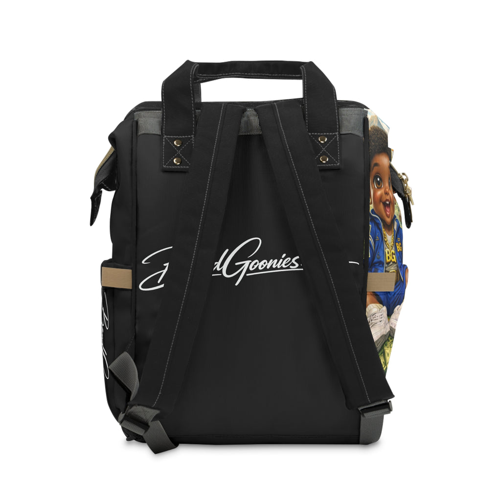 Multifunctional Diaper Backpack (Black) | Safari BG Babies "Parrots & Pape"