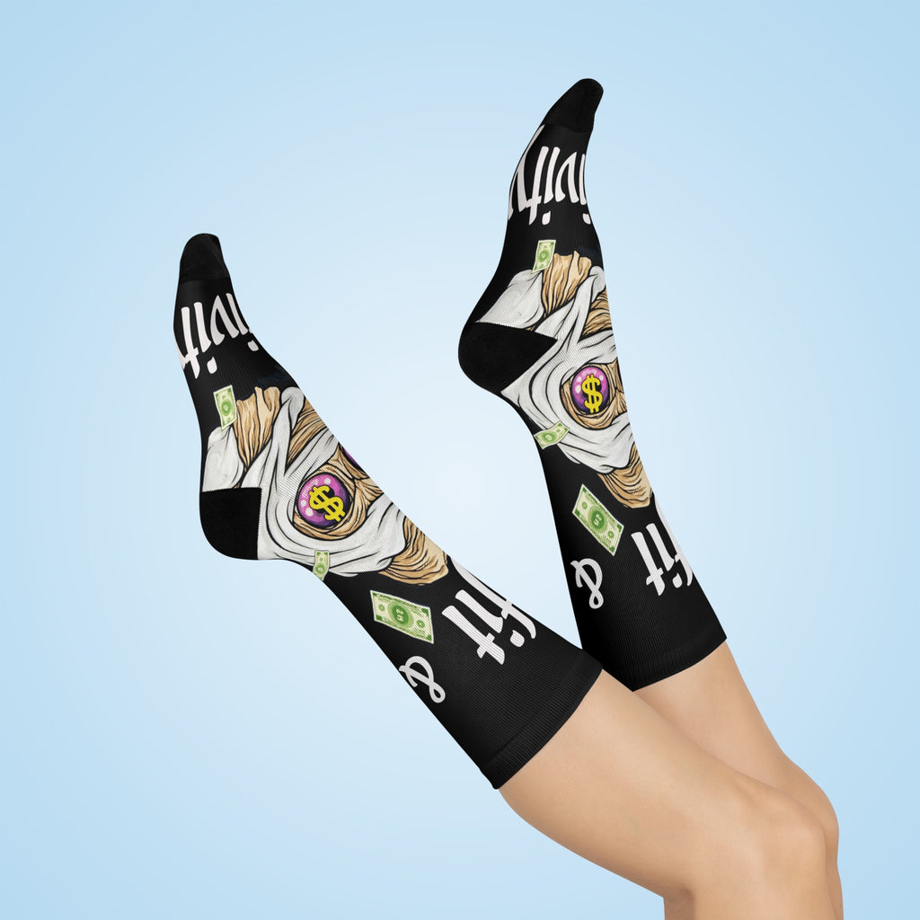 "Profit & Positivity" Cushioned Crew Socks