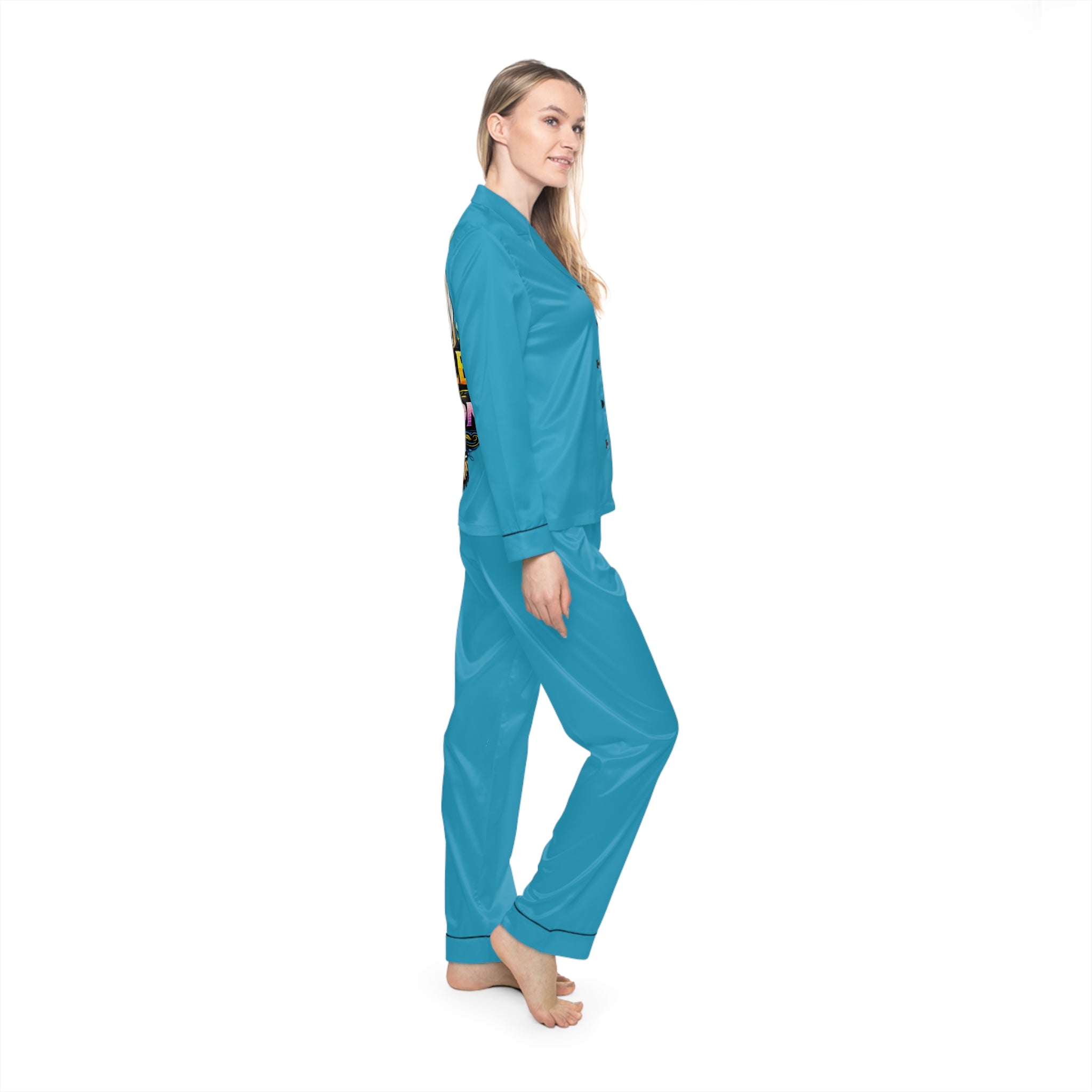Women's Satin Pajamas | Orange & Purple OG Goonie "Hustle with Intention"