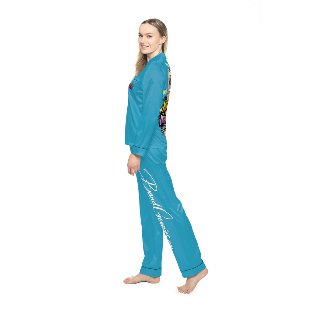Women's Satin Pajamas | Orange & Purple OG Goonie "Hustle with Intention"