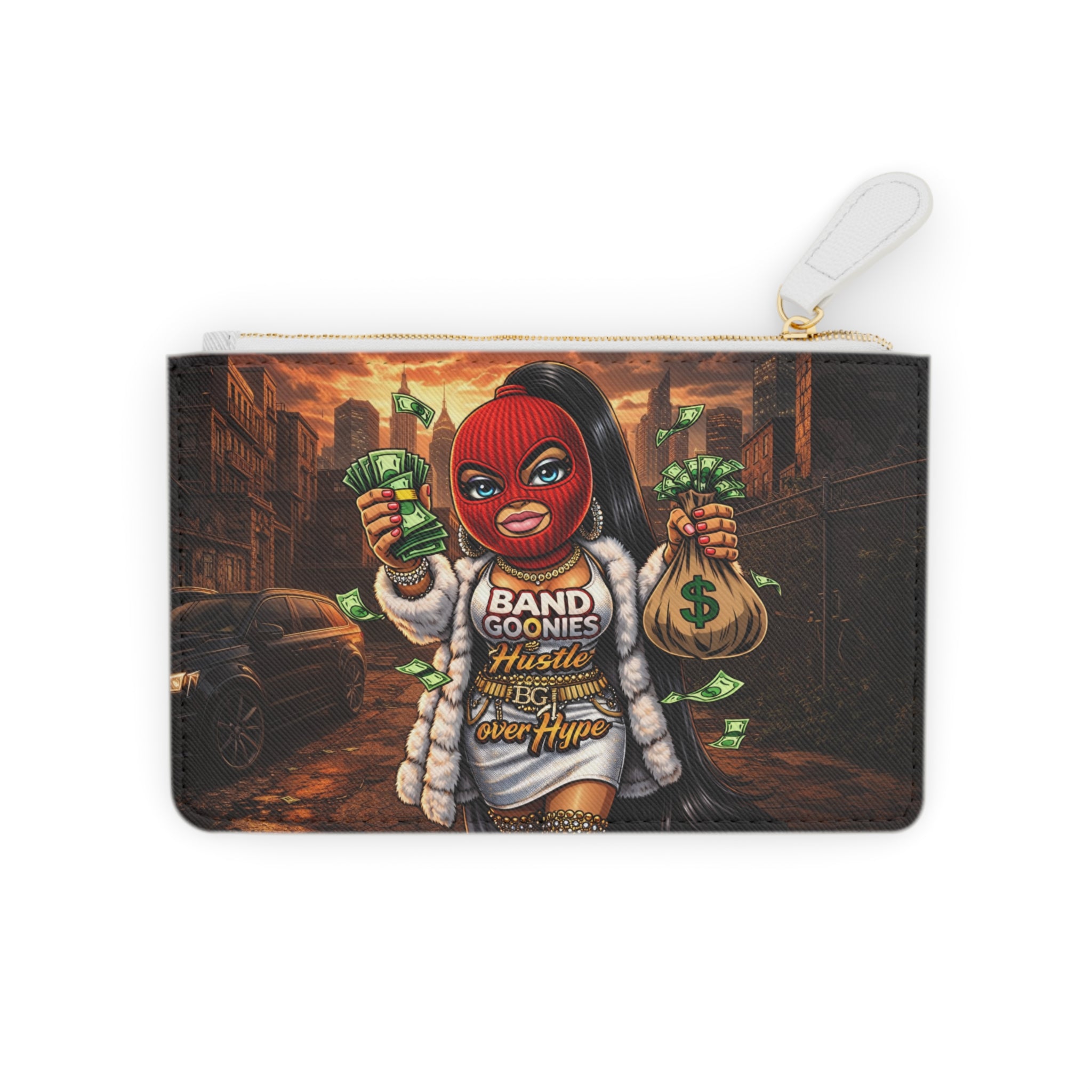 Mini Clutch Bag | Red Girl Goonie "Hustle over Hype"