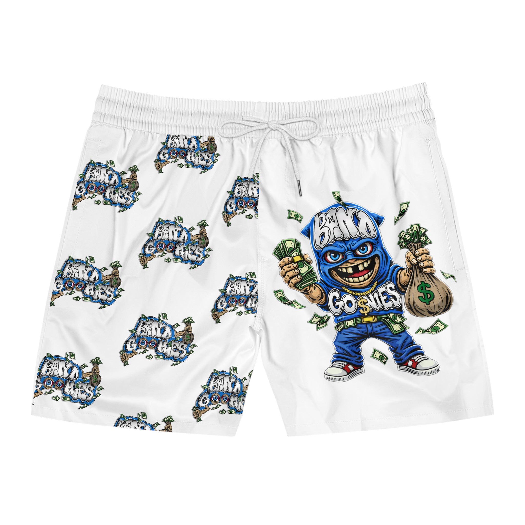 Men's Mid-Length Swim Shorts | Whie & Blue