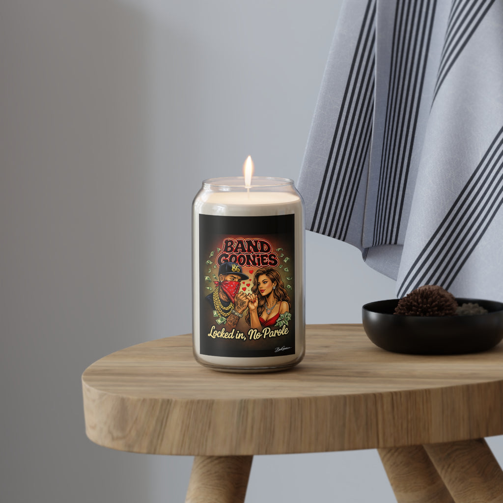 Scented Soy Candles (13.75oz) | Bandana Goonie Couple "Locked in, No Parole"