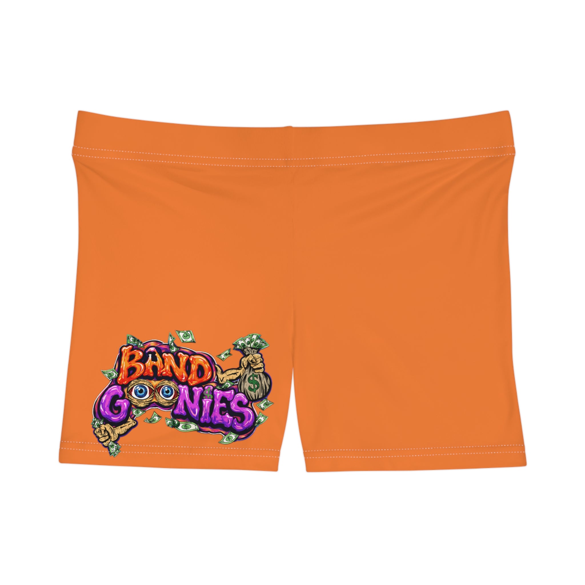 Women's Shorts (Orange) | Orange & Purple Band Goonies