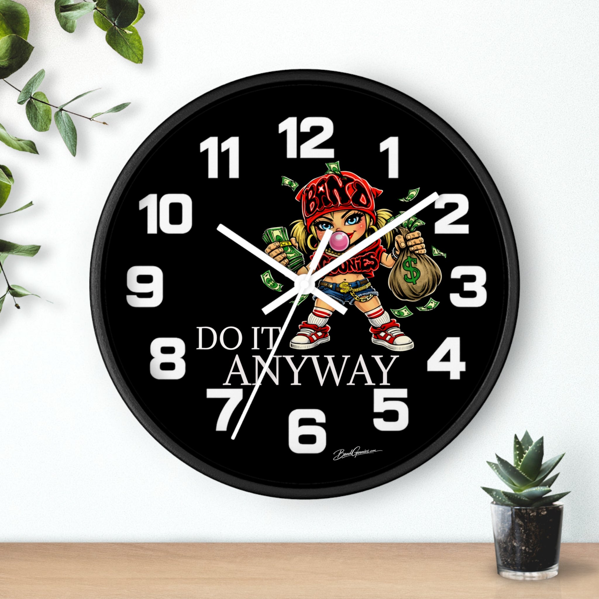 Wall Clock | Girl Goonie "Do it Anyway" (Round 10" x 10")