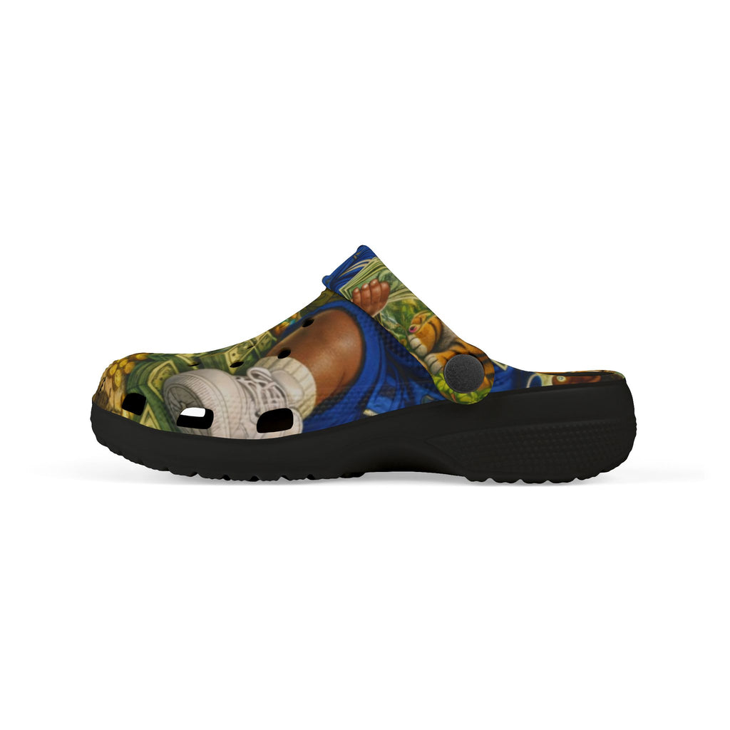 Kid's Foam Clogs (Black) | Safari BG Babies "Parrots & Pape"