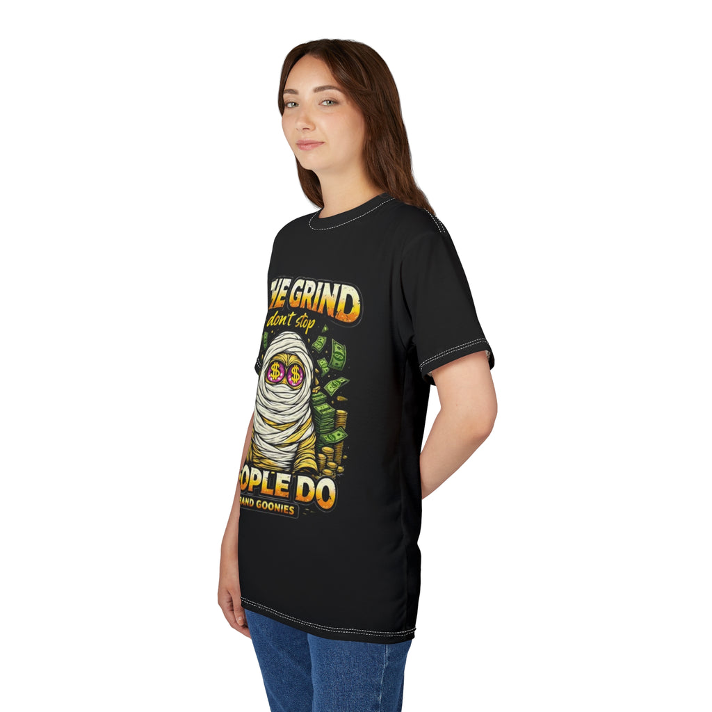 Unisex Cut & Sew T-Shirt | OG Goonie "The Grind Dont Stop, People Do"