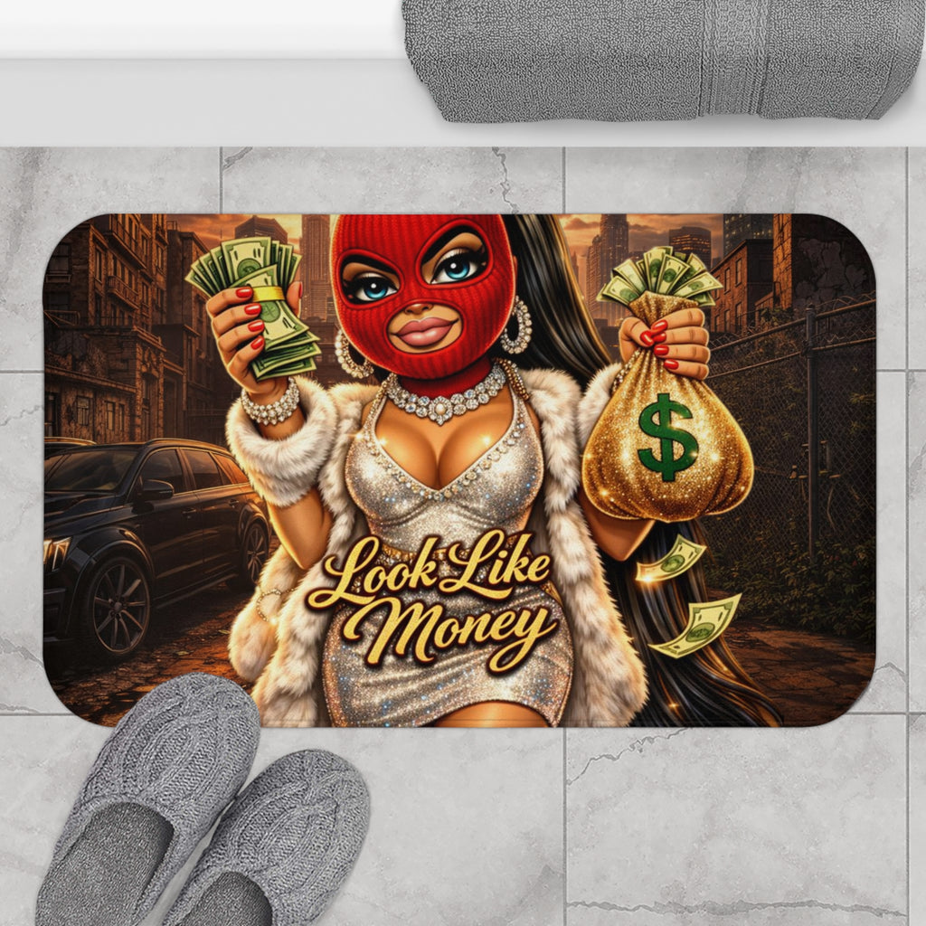 Bathroom Shower Mat | Red Girl Goonie "Looks Like Money"