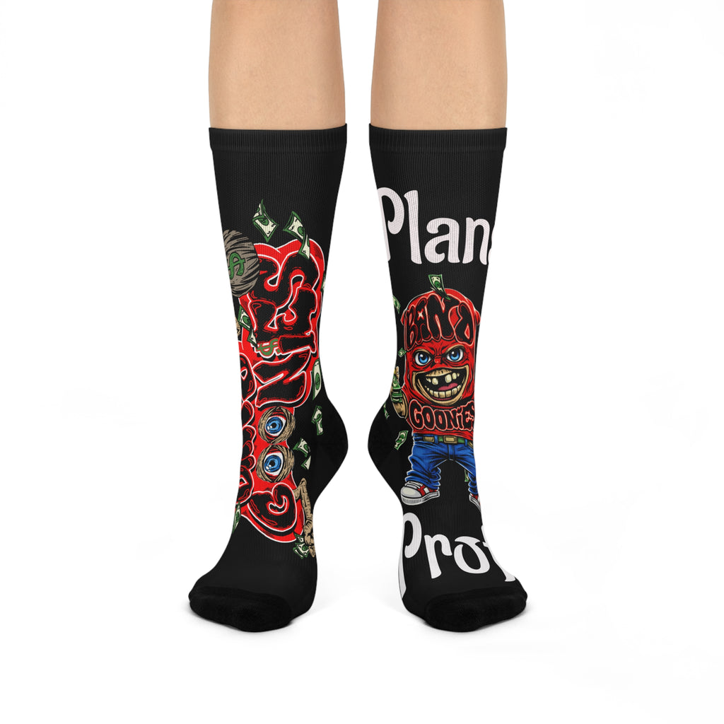 "Plans into Profit" Red Goonie | Cushioned Crew Socks