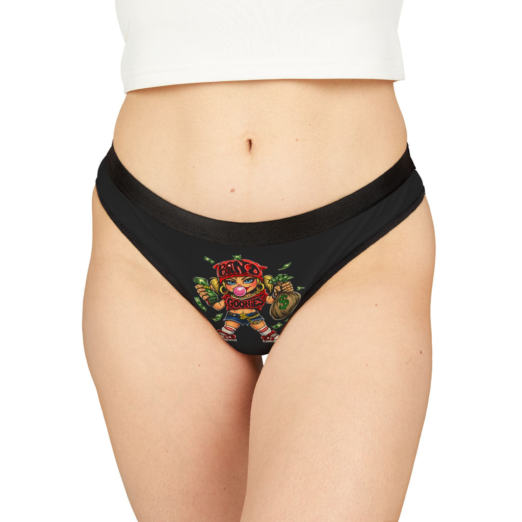 Women's Thongs (Black) | Red Girl goonie "Bubblegum Girl"