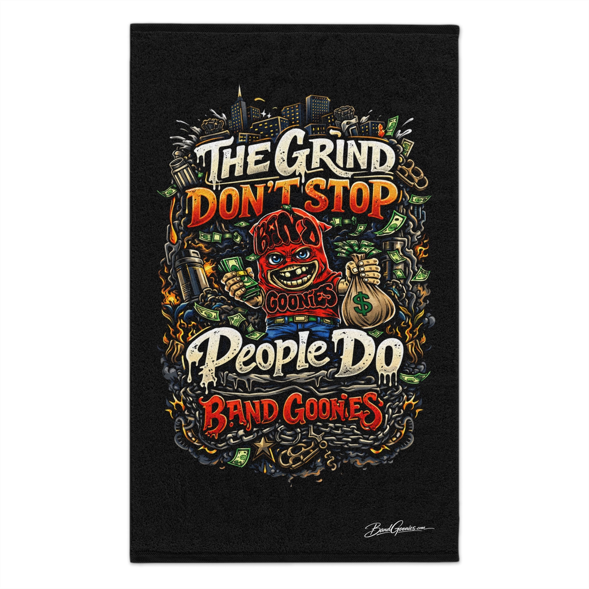 Rally Towel (11x18) | Red Goonie "The Grind Don't Stop, People Do"