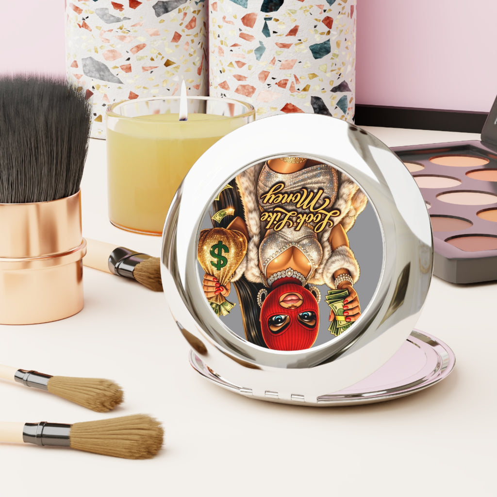 Compact Travel Mirror | Red Girl Goonie "Looks Like Money"