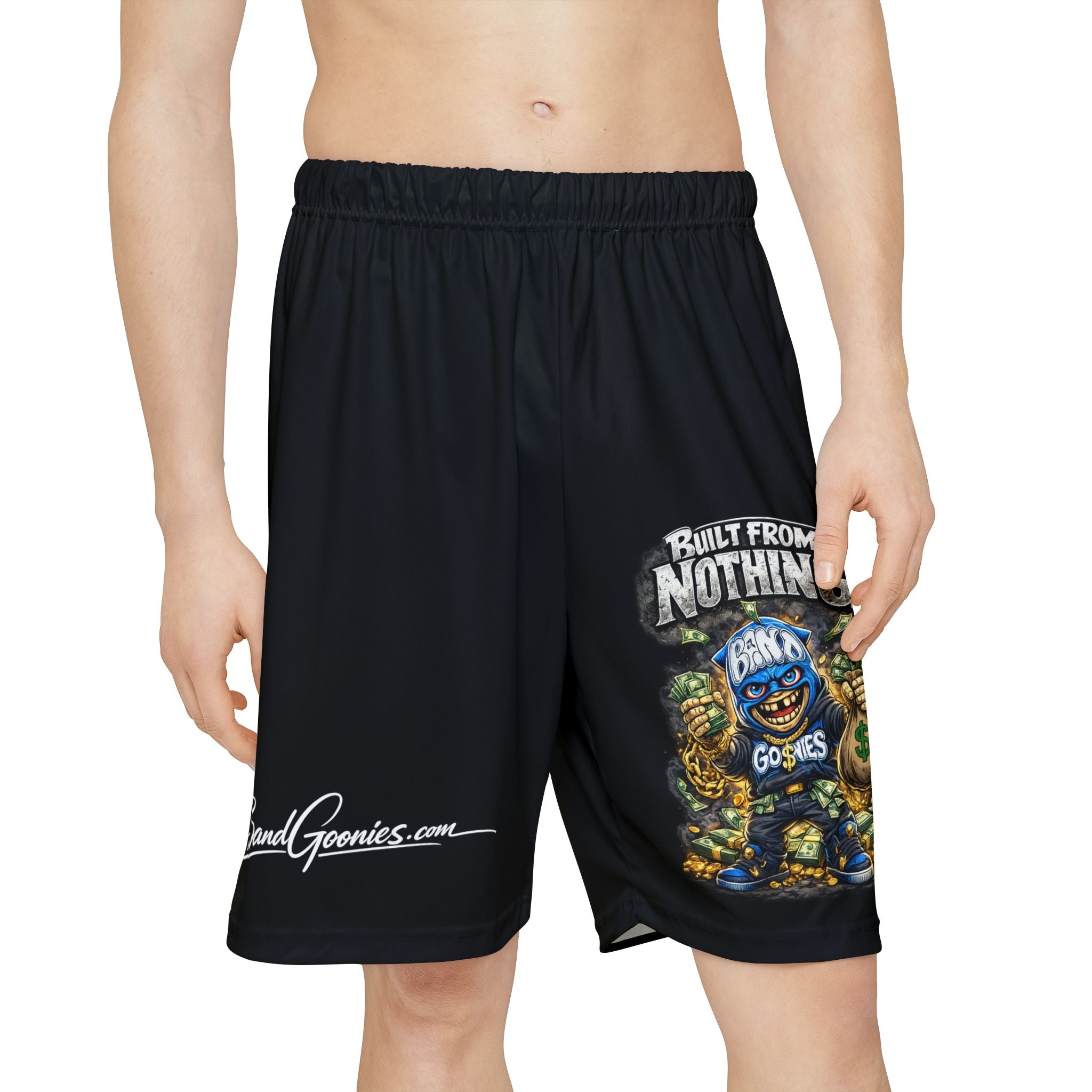 Men’s Sports Shorts (Black) | Blue Goonie "Built from Nothing"