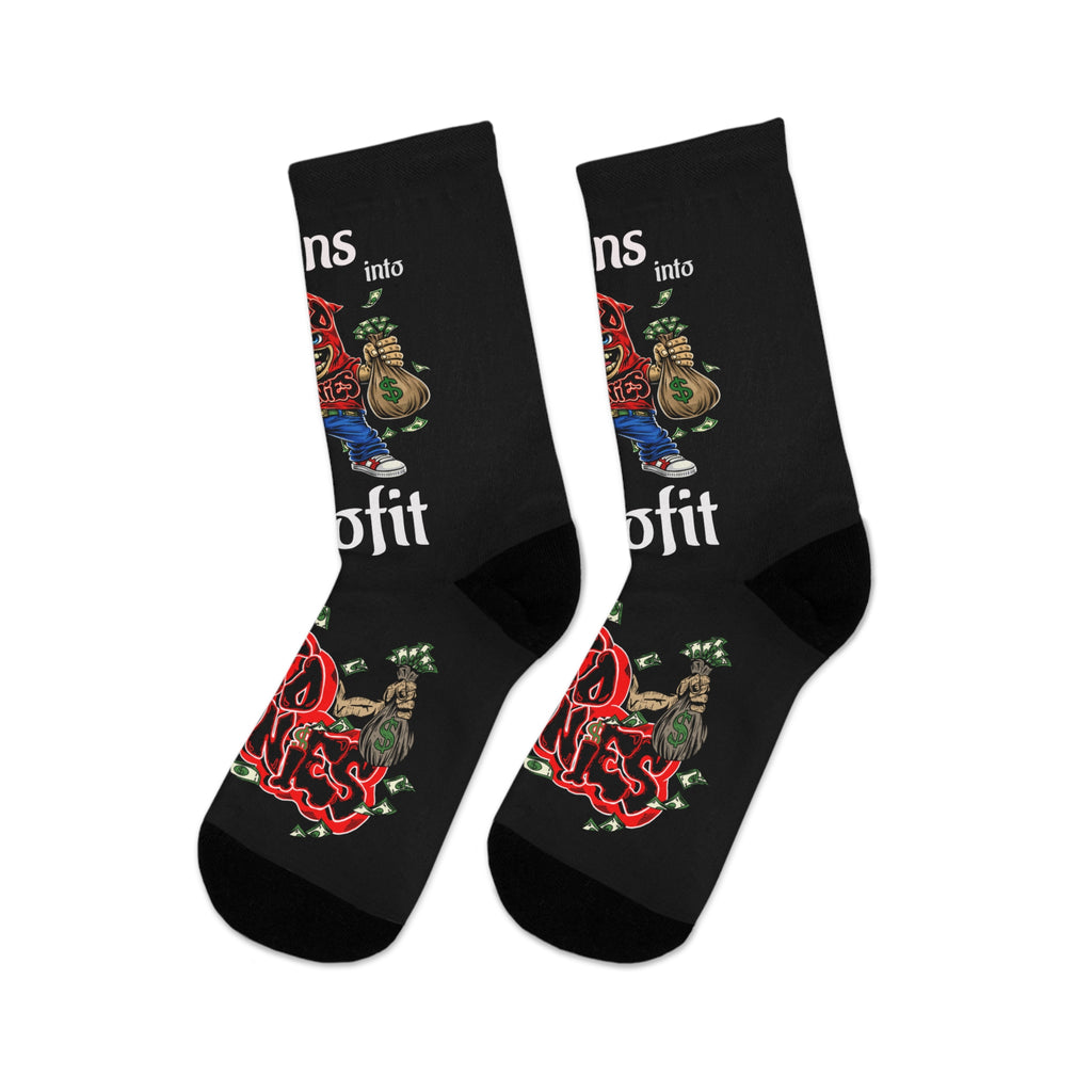 "Plans into Profit" Red Goonie Poly Socks