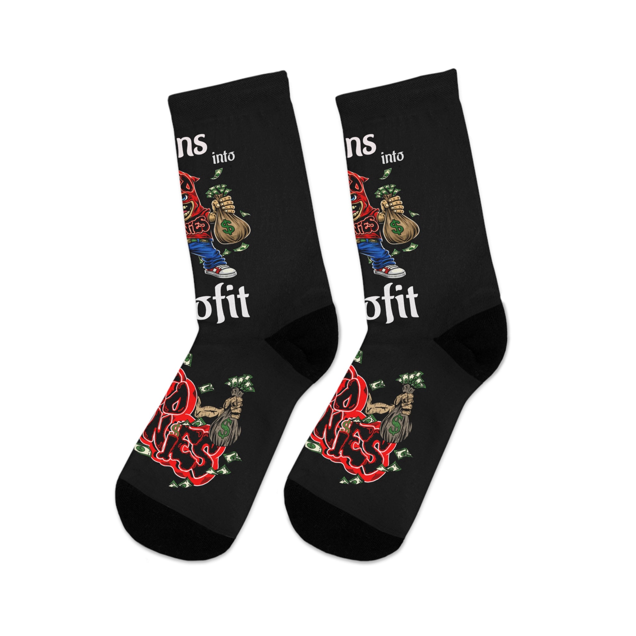 "Plans into Profit" Red Goonie Poly Socks