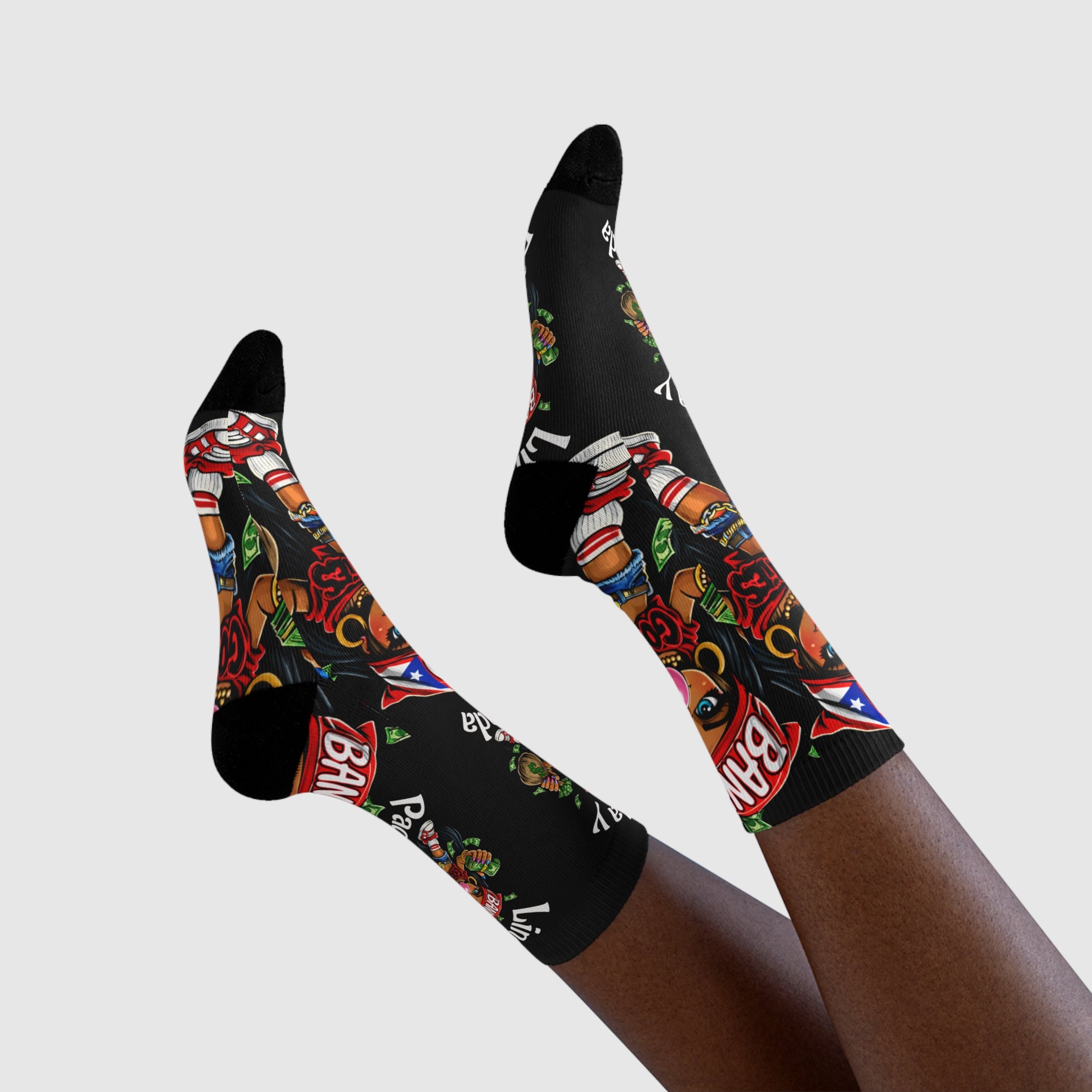 "Linda y Pagada" (Cute & Paid) Girl Goonie Crew Socks