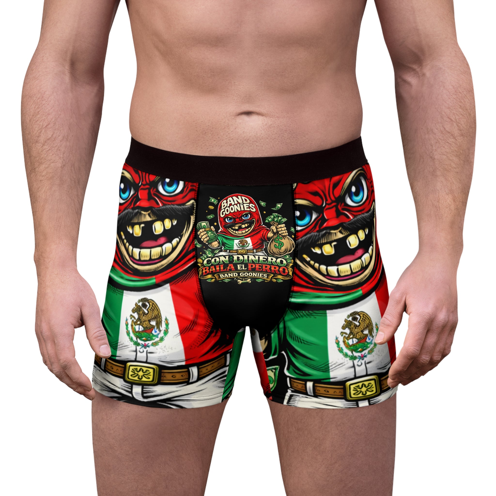 Men's Boxer Briefs (Black) | Mexican Goonie "Con Dinero Baila el Perro"