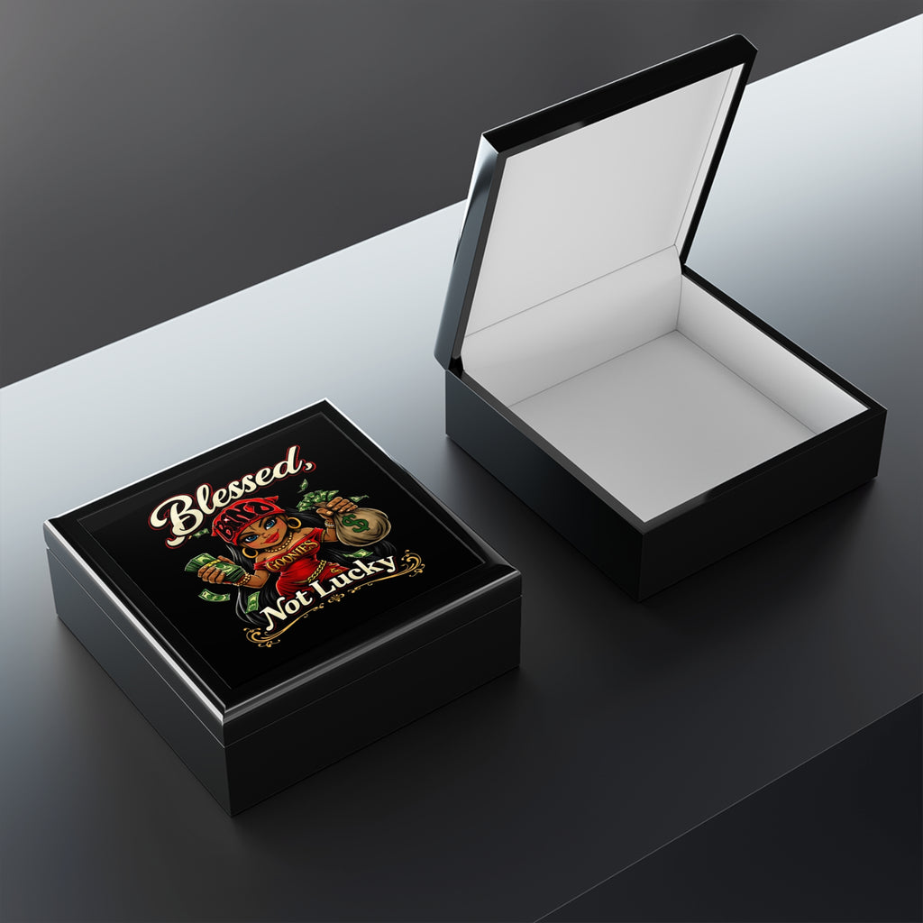 Jewelry Box | Red Girl Goonie "Blessed, not Lucky"