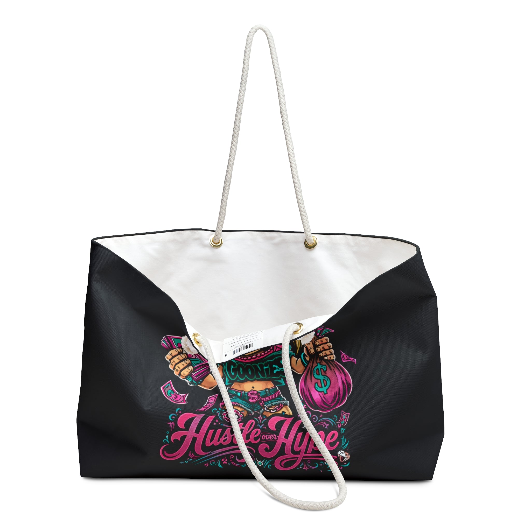 Weekend Bag | Pink & Teal Gurl Goonie "Hustle over Hype"