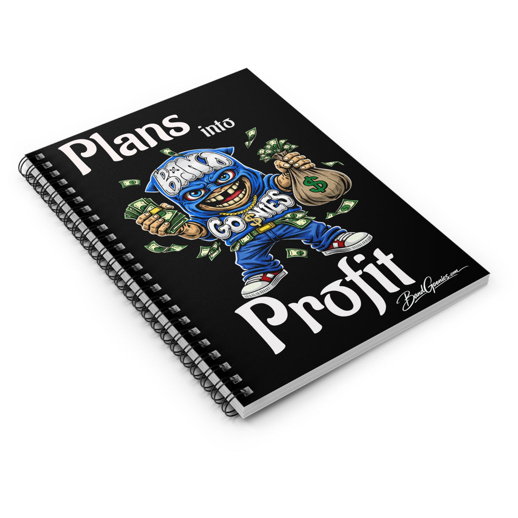 "Plans into Profit" Blue Goonie | Spiral Notebook - Ruled Line (59 Sheets)