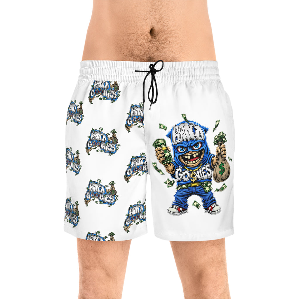 Men's Mid-Length Swim Shorts | Whie & Blue