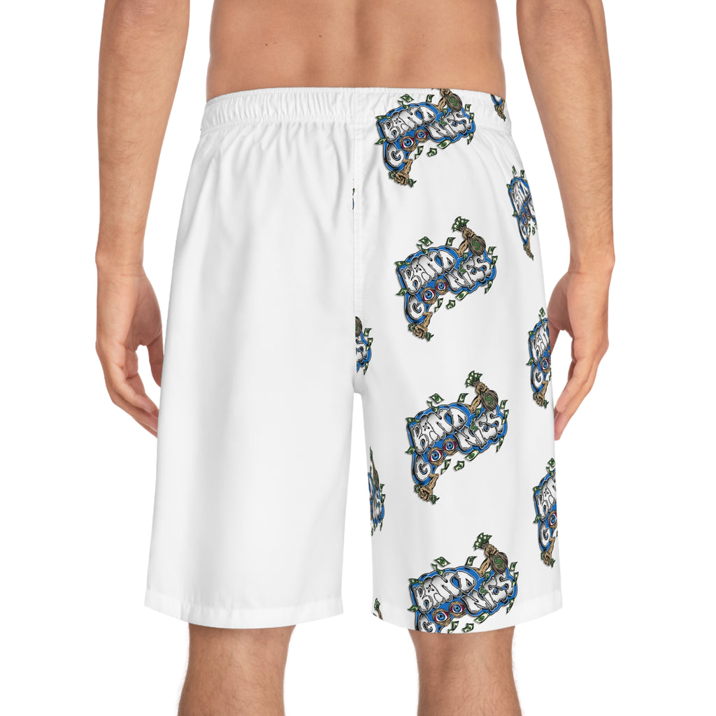 Men's Board Shorts | White & Blue