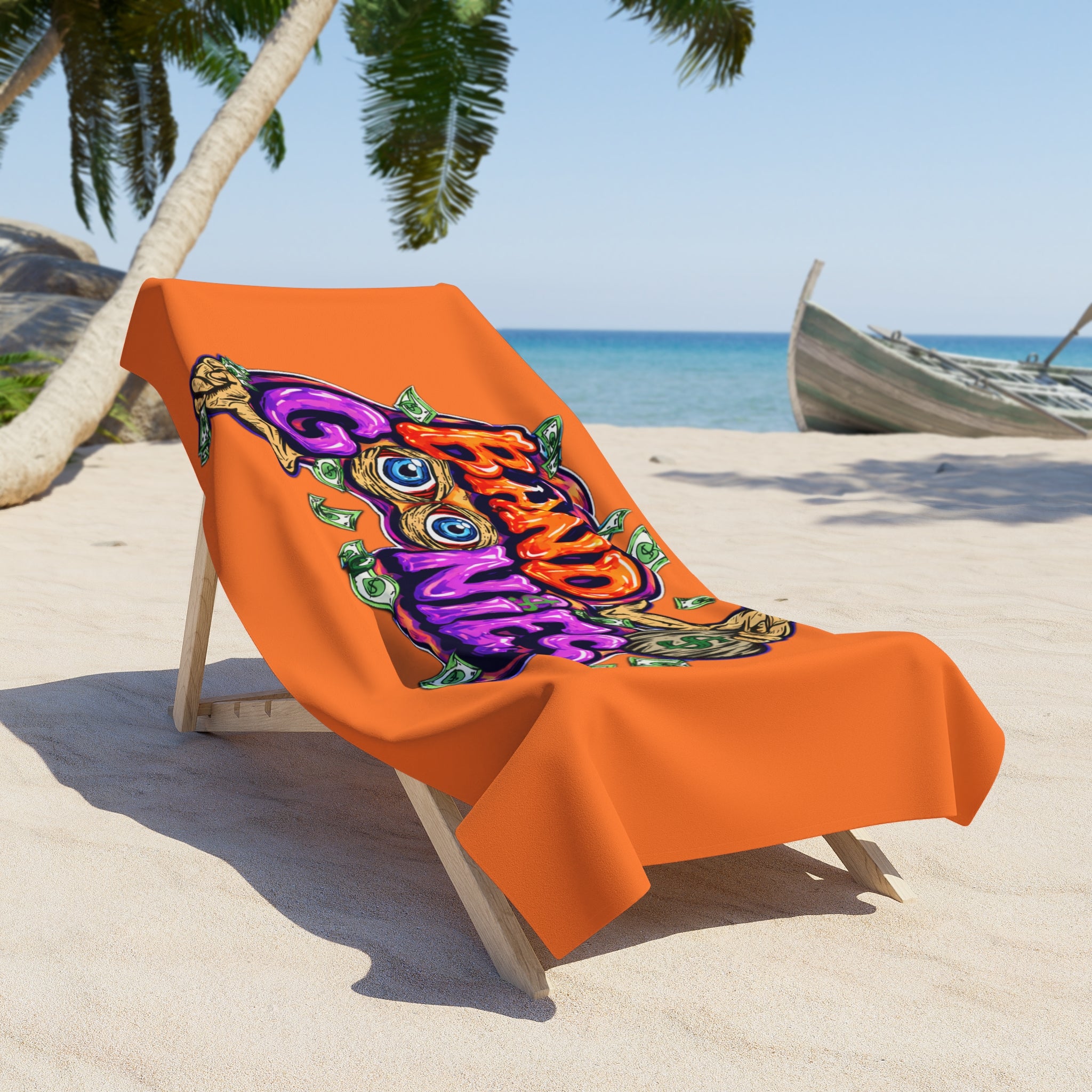Beach Towel | Orange & Purple Band Goonies