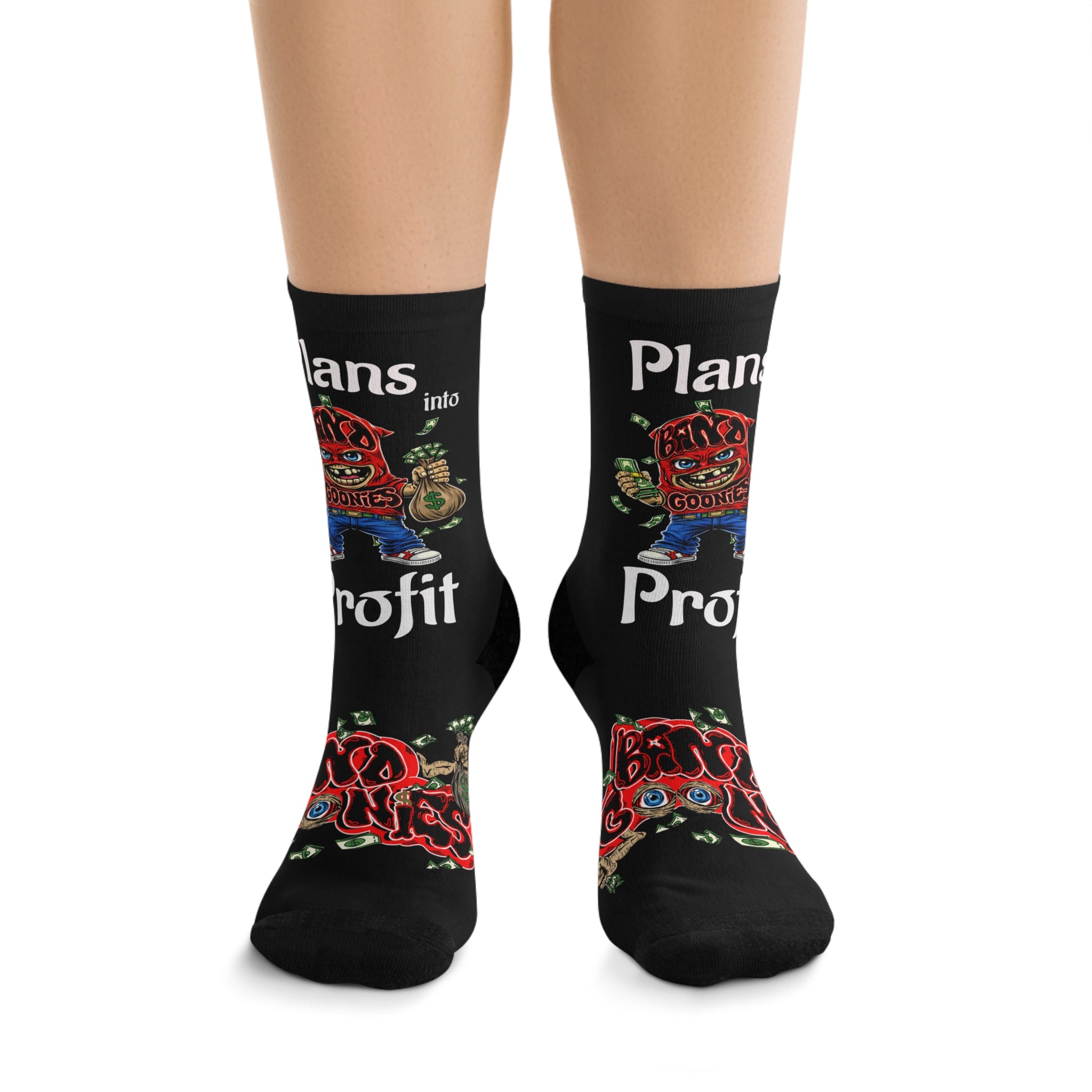 "Plans into Profit" Red Goonie Poly Socks