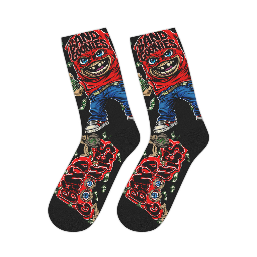 Black & Red Mid-length Socks