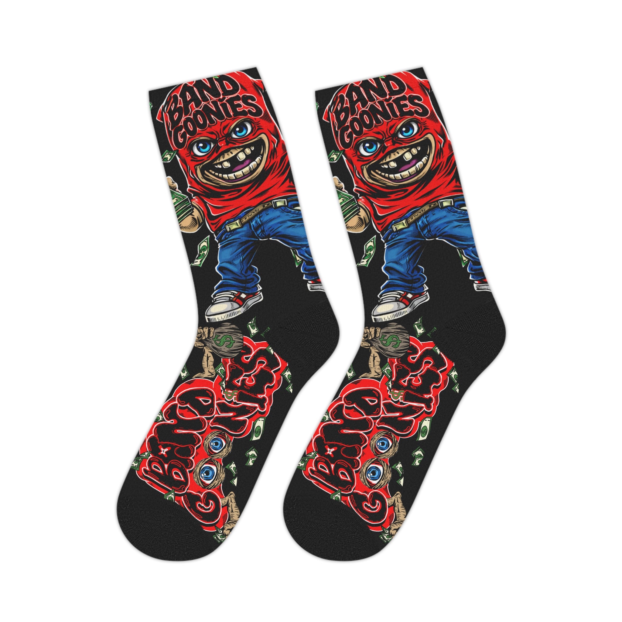 Black & Red Mid-length Socks