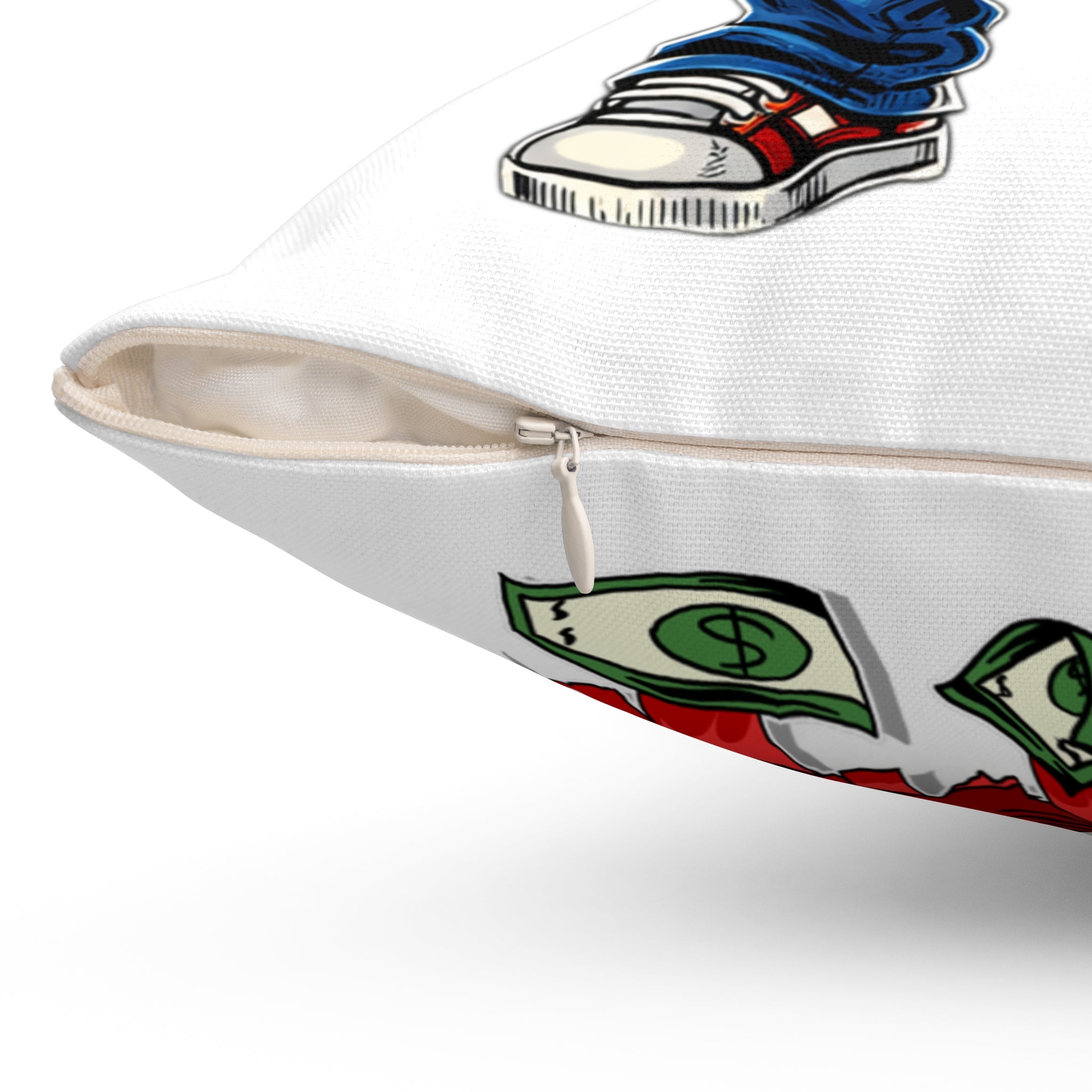 Spun Polyester Square Pillow | Red Goonie