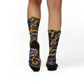 Purple & Yellow Band Goonie Socks